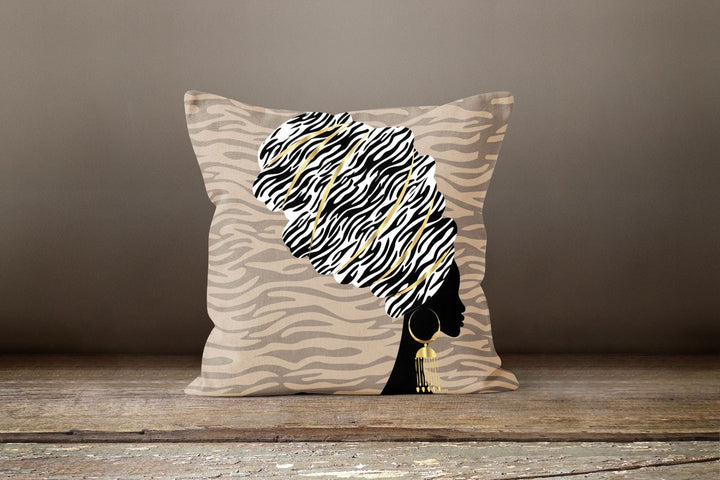 African Women Pillow Cover|Rustic Cushion Case|Decorative Cushion Cover|Ethnic Home Decor|Authentic Home Decor| Digital Print Cushion Cover