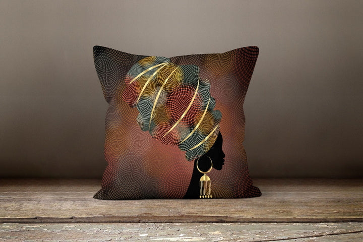 African Women Pillow Cover|Rustic Cushion Case|Decorative Cushion Cover|Ethnic Home Decor|Authentic Home Decor| Digital Print Cushion Cover