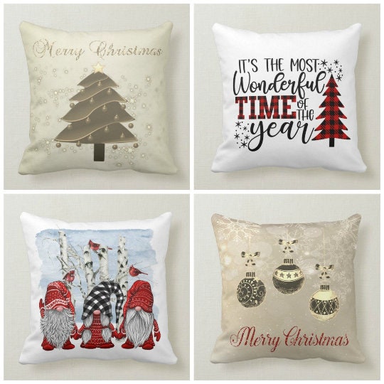 Christmas Pillow Covers|Dwarf Santa Gnome Decor|Decorative Pillow Case|Xmas Throw Pillow Top|Xmas Gift Ideas|Merry Xmas|Xmas Ornaments Decor