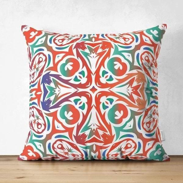 Tile Pattern Pillow Cover|Geometric Design Suede Pillow Case|Decorative Pillow Case |Rustic Home Decor|Farmhouse Style Authentic Pillow Case