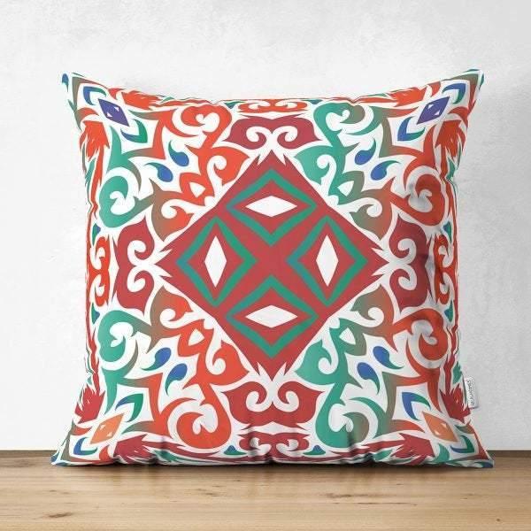 Tile Pattern Pillow Cover|Geometric Design Suede Pillow Case|Decorative Pillow Case |Rustic Home Decor|Farmhouse Style Authentic Pillow Case