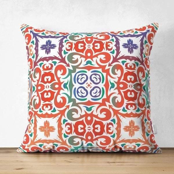 Tile Pattern Pillow Cover|Geometric Design Suede Pillow Case|Decorative Pillow Case |Rustic Home Decor|Farmhouse Style Authentic Pillow Case