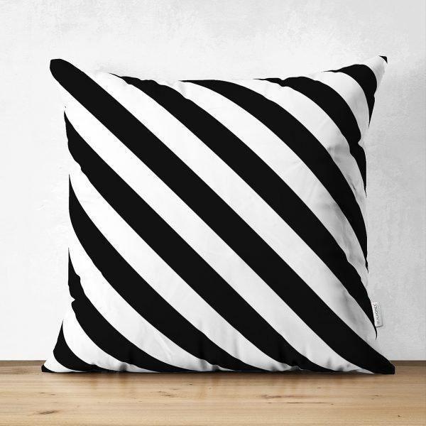 Black & White Geometric Pillow Cover|Psychedelic Suede Cushion Cover|Decorative Pillow Case|Rustic Home Decor|Bohemian Style Pillow Case