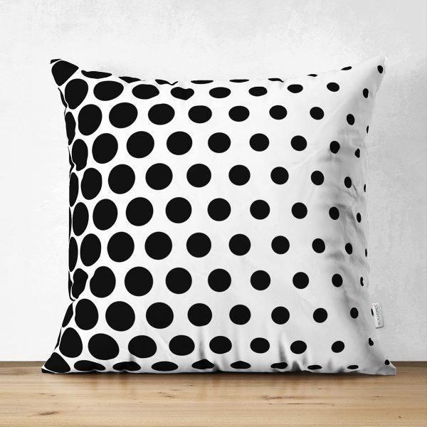 Black & White Geometric Pillow Cover|Psychedelic Suede Cushion Cover|Decorative Pillow Case|Rustic Home Decor|Bohemian Style Pillow Case