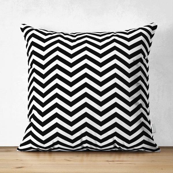 Black & White Geometric Pillow Cover|Psychedelic Suede Cushion Cover|Decorative Pillow Case|Rustic Home Decor|Bohemian Style Pillow Case