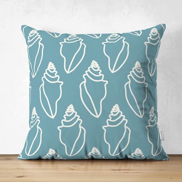 Beach House Pillow Cover|High Quality Suede Coastal Cushion Case|Decorative Sea Creatures Pillow|Summer Trend Pillow|Coastal Home Decor