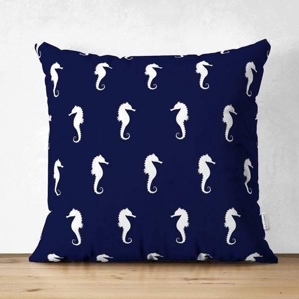 Beach House Pillow Cover|High Quality Suede Coastal Cushion Case|Decorative Sea Creatures Pillow|Summer Trend Pillow|Coastal Home SKU1450