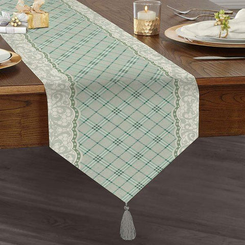 Decorative Table Runner|High Quality Triangle Chenille Table Runner|Ethnic Pattern Table Runner|Bohemian Style Authentic Tasseled Runner