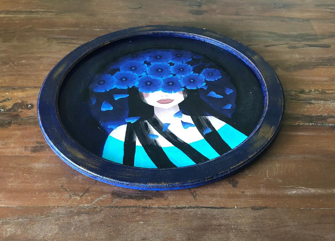 Hand Painted Wooden Tray|Wooden Decor|Custom Table Decor|Acrylic Paint|Serving Tray|Original Home Decor|Gift for Women|Housewarming Gift