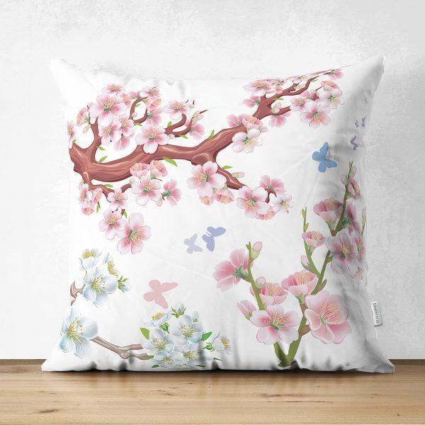 Floral Pillow Cover|Summer Trend Cushion Case|Flower Painting Home Decor|Decorative Floral Suede Cushion Cover|Digital Print Cushion Case