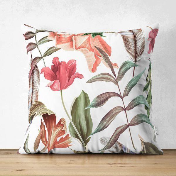 Floral Pillow Cover|Summer Trend Cushion Case|Flower Painting Home Decor|Decorative Floral Suede Cushion Cover|Digital Print Cushion Case