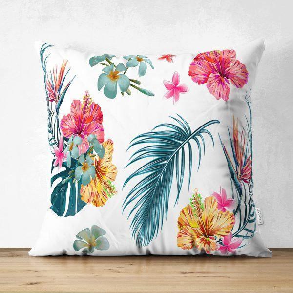 Floral Pillow Cover|Summer Trend Cushion Case|Flower Painting Home Decor|Decorative Floral Suede Cushion Cover|Digital Print Cushion Case