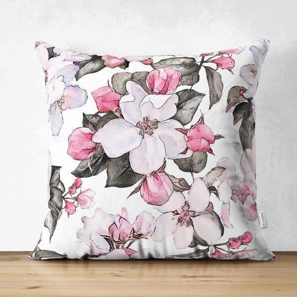 Floral Pillow Cover|Summer Trend Cushion Case|Flower Painting Home Decor|Decorative Floral Suede Cushion Cover|Digital Print Cushion Case