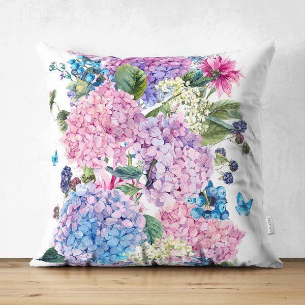 Floral Pillow Cover|Summer Trend Cushion Case|Pinky Flowers Home Decor|Heartwarming Floral Suede Cushion|Digital Print Spring Trend Decor