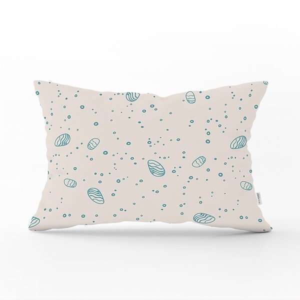 Beach House Pillow Cover|Rectangle Coastal Cushion Case|Decorative Seashell Lumbar Pillow|Summer Trend Lumbar Pillow|Sea Coast Home Decor