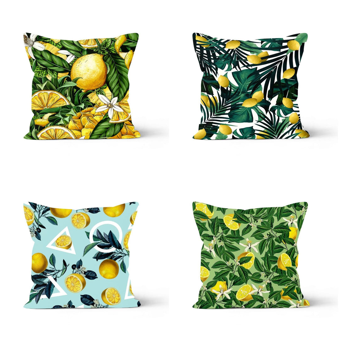 Floral Lemons Pillow Cover|Decorative Authentic Lemon Tree Cushion|Housewarming Yellow Citrus|Farmhouse Floral Pillow Case|Lemons Home Decor