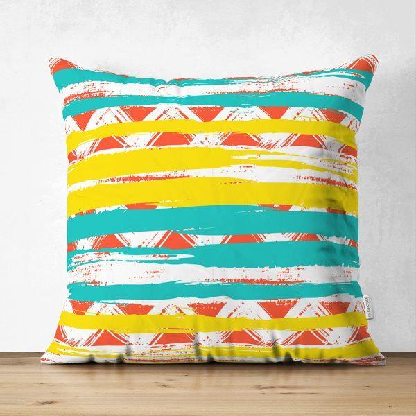 Abstract Pillow Cover|Modern Design Suede Pillow Case|Vivid Colors Home Decor|Decorative Pillow Case|Farmhouse Style Authentic Pillow Case