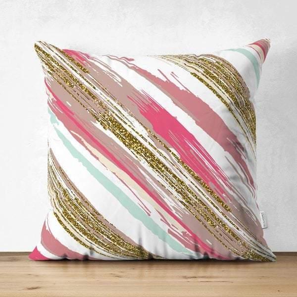 Abstract Pillow Cover|Modern Design Suede Pillow Case|Oil Painting Home Decor|Decorative Pillow Case|Farmhouse Style Authentic Pillow Case