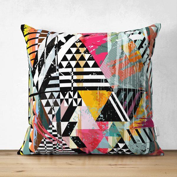 Abstract Pillow Cover|Modern Design Suede Pillow Case|Vivid Colors Home Decor|Decorative Pillow Case|Farmhouse Style Authentic Pillow Case