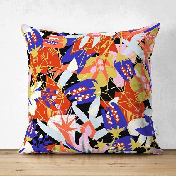 Abstract Pillow Cover|Modern Design Suede Pillow Case|Vivid Colors Home Decor|Decorative Pillow Case|Farmhouse Style Authentic Pillow Case