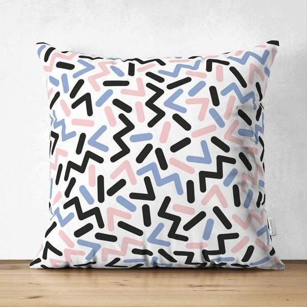 Abstract Pillow Cover|Modern Design Suede Pillow Case|Geometric Cushion Cover|Decorative Pillow Case|Farmhouse Style Authentic Pillow Case