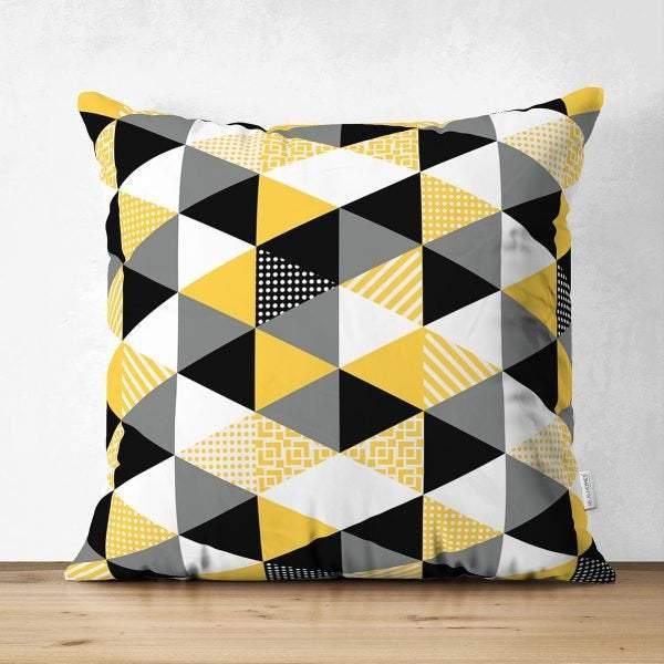 Geometric Pillow Cover|Modern Design Suede Pillow Case|Abstract Cushion Cover|Decorative Pillow Case|Farmhouse Style Authentic Pillow Case