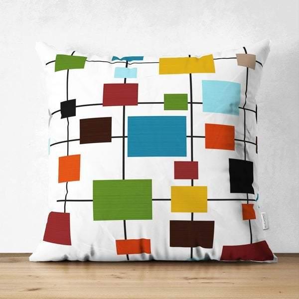 Geometric Pillow Cover|Modern Design Suede Pillow Case|Abstract Cushion Cover|Decorative Pillow Case|Farmhouse Style Authentic Pillow Case