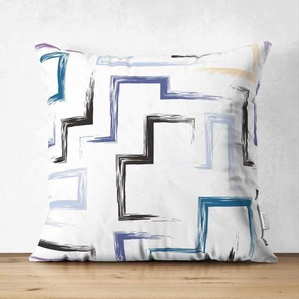 Geometric Pillow Cover|Modern Design Suede Pillow Case|Abstract Cushion Cover|Decorative Pillow Case|Farmhouse Style Authentic Pillow Case