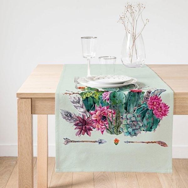 Cactus Placemat & Table Runner|Cactus Table Top|Set of 2 Cactus Supla Table Mat|Round American Service Dining Underplate|Cactus Coasters