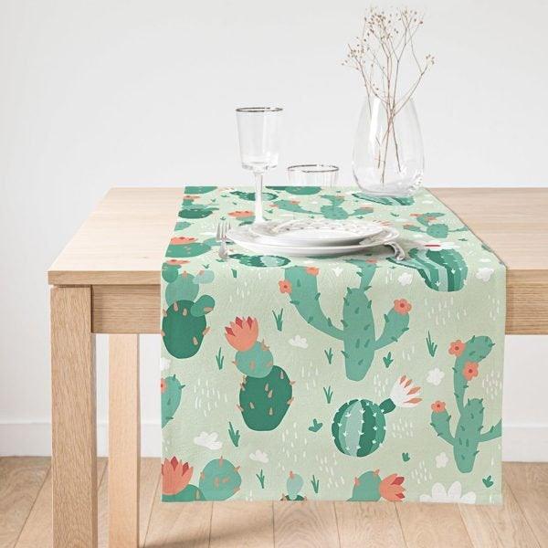 Cactus Placemat & Table Runner|Cactus Table Top|Set of 2 Cactus Supla Table Mat|Round American Service Dining Underplate|Cactus Coasters