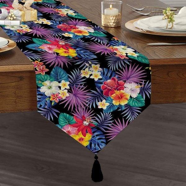 Floral Placemat & Table Runner|Floral Table Top|Set of 2 Floral Supla Table Mat|Round American Service Dining Underplate|Floral Coasters