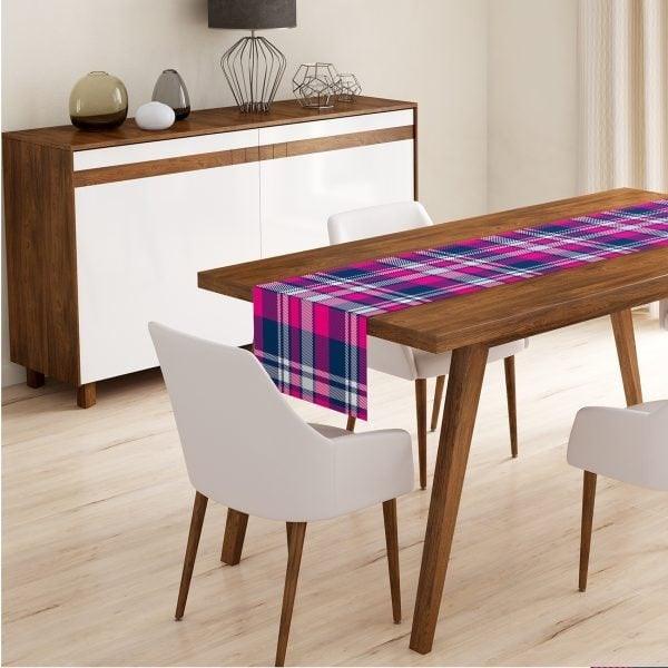 Plaid Placemat & Table Runner|Plaid Table Top|Set of 2 Plaid Supla Table Mat|Round American Service Dining Underplate|Plaid Coasters