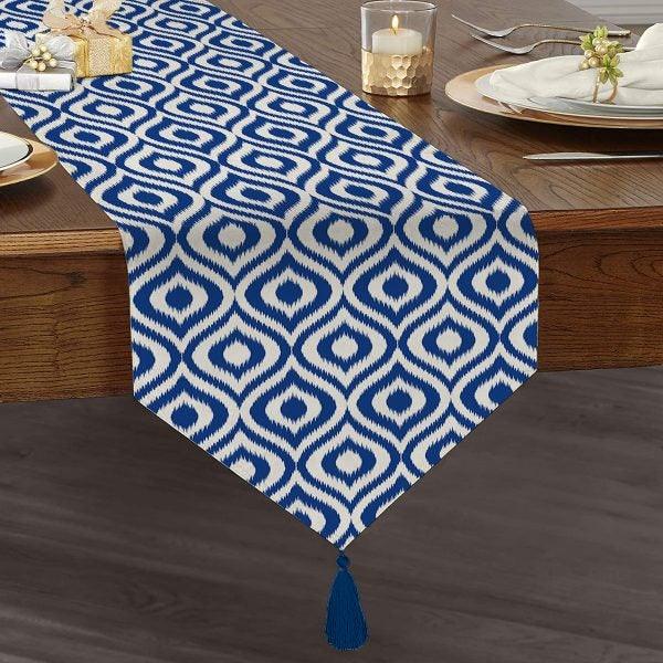 IKAT Design Placemat & Table Runner|Geometric Table Top|Set of 2 Supla Table Mat|Round American Service Dining Underplate and Coasters