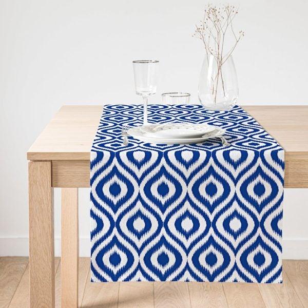 IKAT Design Placemat & Table Runner|Geometric Table Top|Set of 2 Supla Table Mat|Round American Service Dining Underplate and Coasters