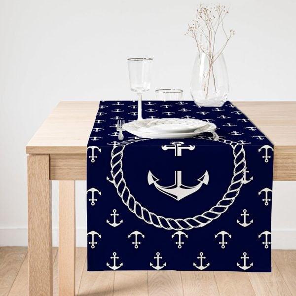 Nautical Placemat & Table Runner|Beach House Table Top|Set of 2 Coastal Supla Table Mat|Round American Service Dining Underplate and Coaster