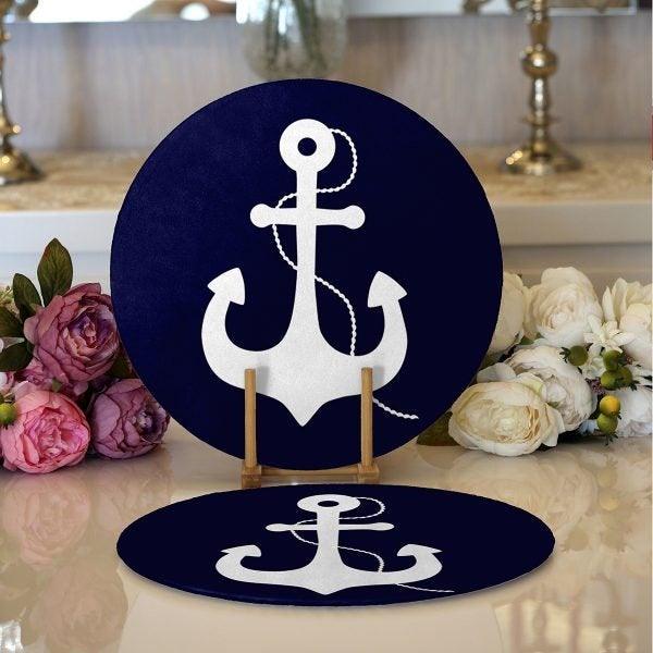 Nautical Placemat & Table Runner|Nautical Table Top|Set of 2 Nautical Supla Table Mat|Round American Service Dining Underplate and Coasters