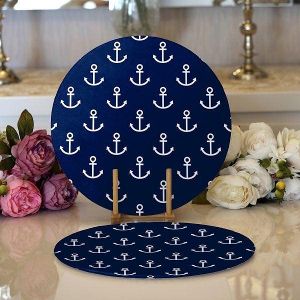 Nautical Placemat & Table Runner|Nautical Table Top|Set of 2 Nautical Supla Table Mat|Round American Service Dining Underplate and Coasters