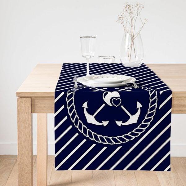 Nautical Placemat & Table Runner|Beach House Table Top|Set of 2 Coastal Supla Table Mat|Round American Service Dining Underplate and Coaster