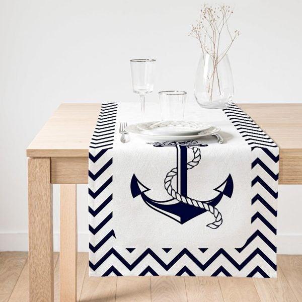 Nautical Placemat & Table Runner|Beach House Table Top|Set of 2 Coastal Supla Table Mat|Round American Service Dining Underplate and Coaster