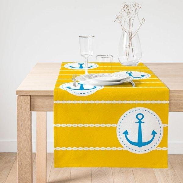 Nautical Placemat & Table Runner|Nautical Table Top|Set of 2 Nautical Supla Table Mat|Round American Service Dining Underplate and Coasters