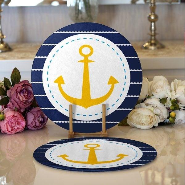 Nautical Placemat & Table Runner|Nautical Table Top|Set of 2 Nautical Supla Table Mat|Round American Service Dining Underplate and Coasters