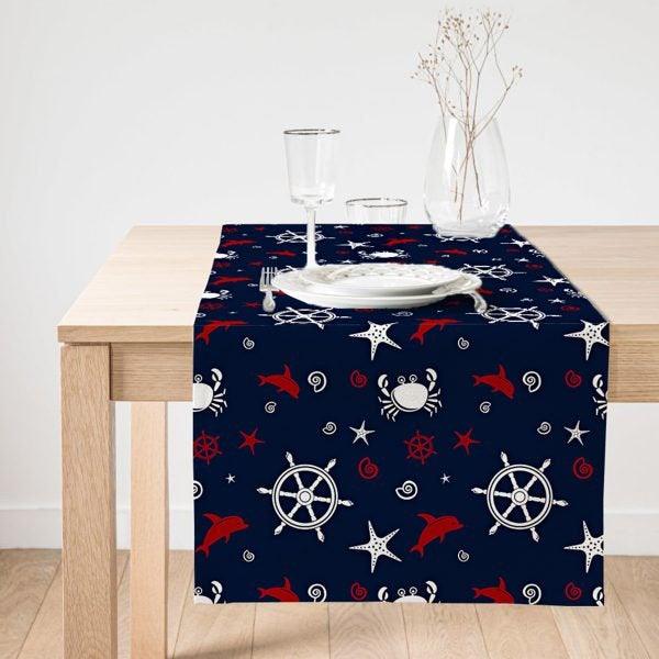 Nautical Placemat & Table Runner|Beach House Table Top|Set of 2 Coastal Supla Table Mat|Round American Service Dining Underplate and Coaster