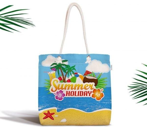 Coastal Shoulder Bag|Starfish Fabric Handbag|Sea Side Camping Handbag|Marine Beach Tote Bag|Digital Print Messenger Bag|Summer Trend Bag