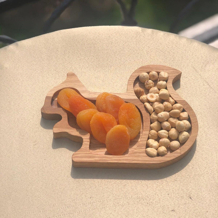 Wooden Squirrel Shaped Snack Plate |Wooden Decor|Nut Platter|Custom Table Decor|Wooden Plate|Gift for her|Wood Art|Housewarming Gift