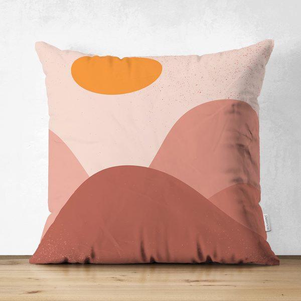 Abstract Pillow Cover|High Quality Suede Onedraw Cushion Case|Decorative Sun and Moon Drawing Pillow Cover|Modern Silhouette Cushion Cover