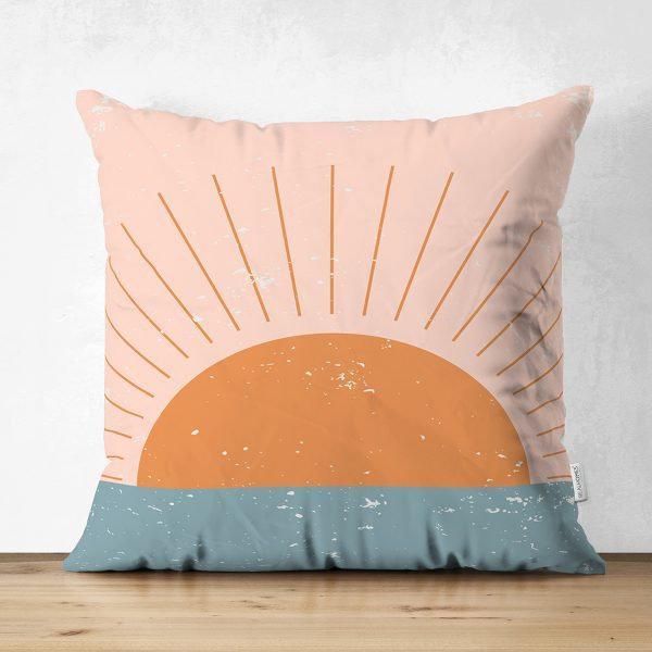 Abstract Pillow Cover|High Quality Suede Onedraw Cushion Case|Decorative Sun and Moon Drawing Pillow Cover|Modern Silhouette Cushion Cover