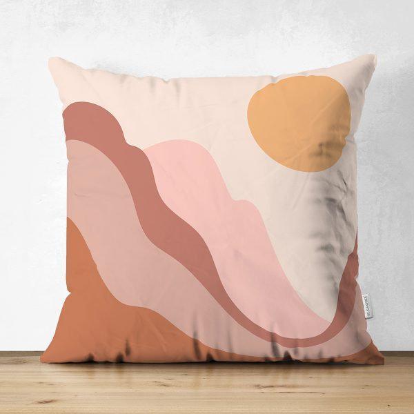 Abstract Pillow Cover|High Quality Suede Onedraw Cushion Case|Decorative Sun and Moon Drawing Pillow Cover|Modern Silhouette Cushion Cover