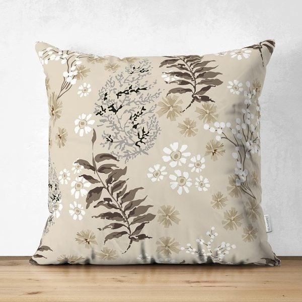 Floral Pillow Cover|Summer Trend Cushion Case|Pale Color Flowers Home Decor|Heartwarming Floral Suede Cushion|Farmhouse Style Pillow Case