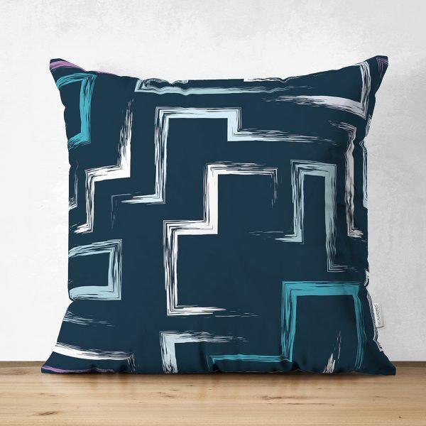 Abstract Pillow Cover|Modern Design Suede Pillow Case|Geometric Cushion Cover|Decorative Pillow Case|Farmhouse Style Authentic Pillow Case