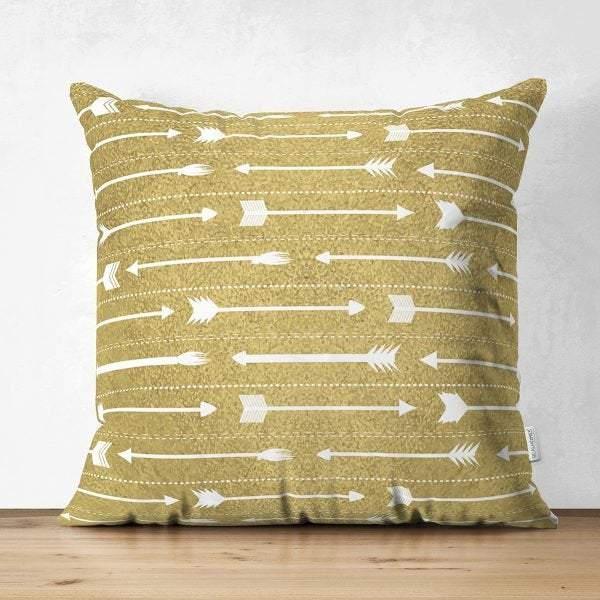 Gold Color Geometric Pillow Cover|Psychedelic Suede Cushion Case|Decorative Authentic Pillow Case|Rustic Home Decor|Bohemian Style Pillow